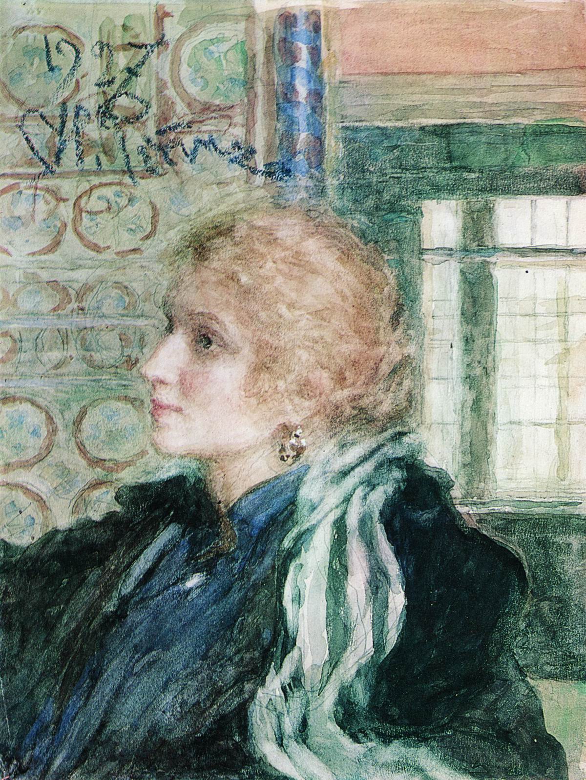 Репин И.. Портрет Марии Клопушиной. 1925