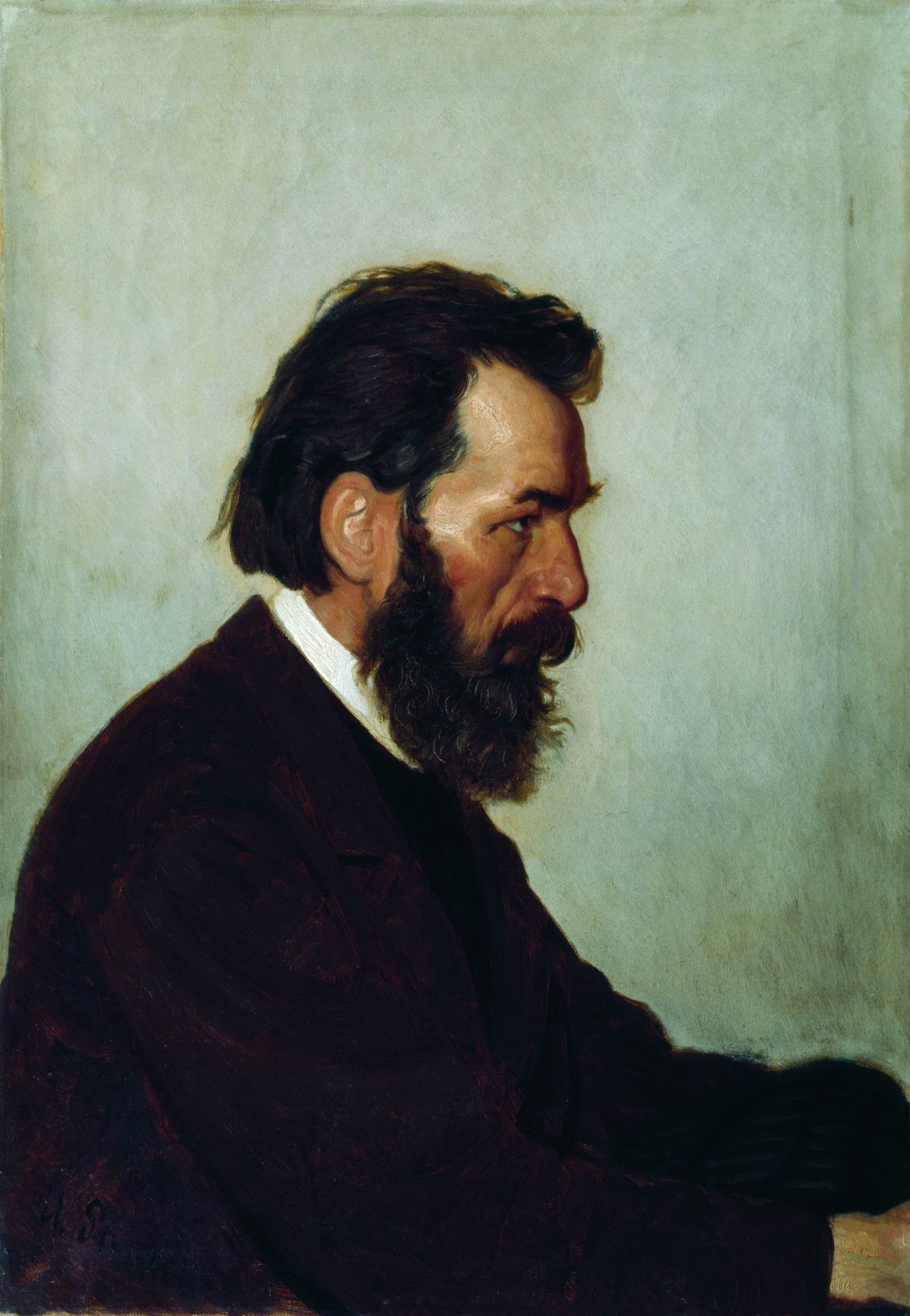 Репин И.. Портрет А.И.Шевцова. 1869