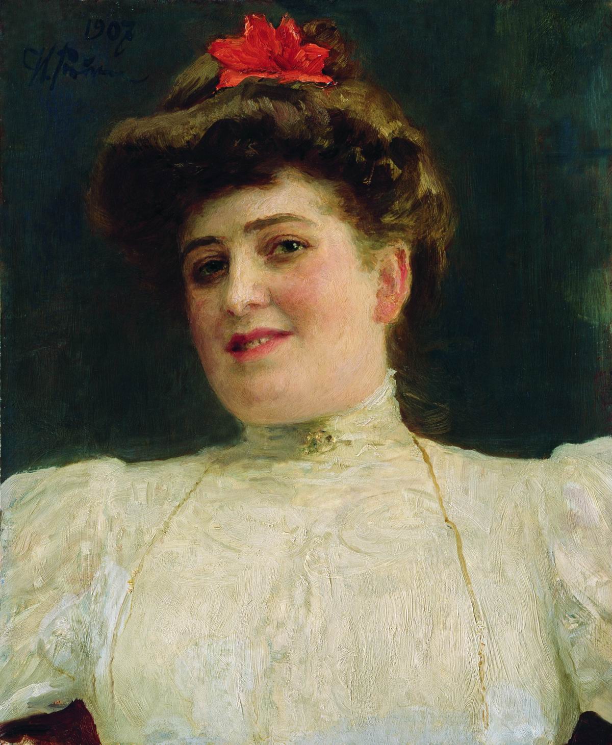 Репин И.. Женский портрет (Ольга Шоофс?). 1907