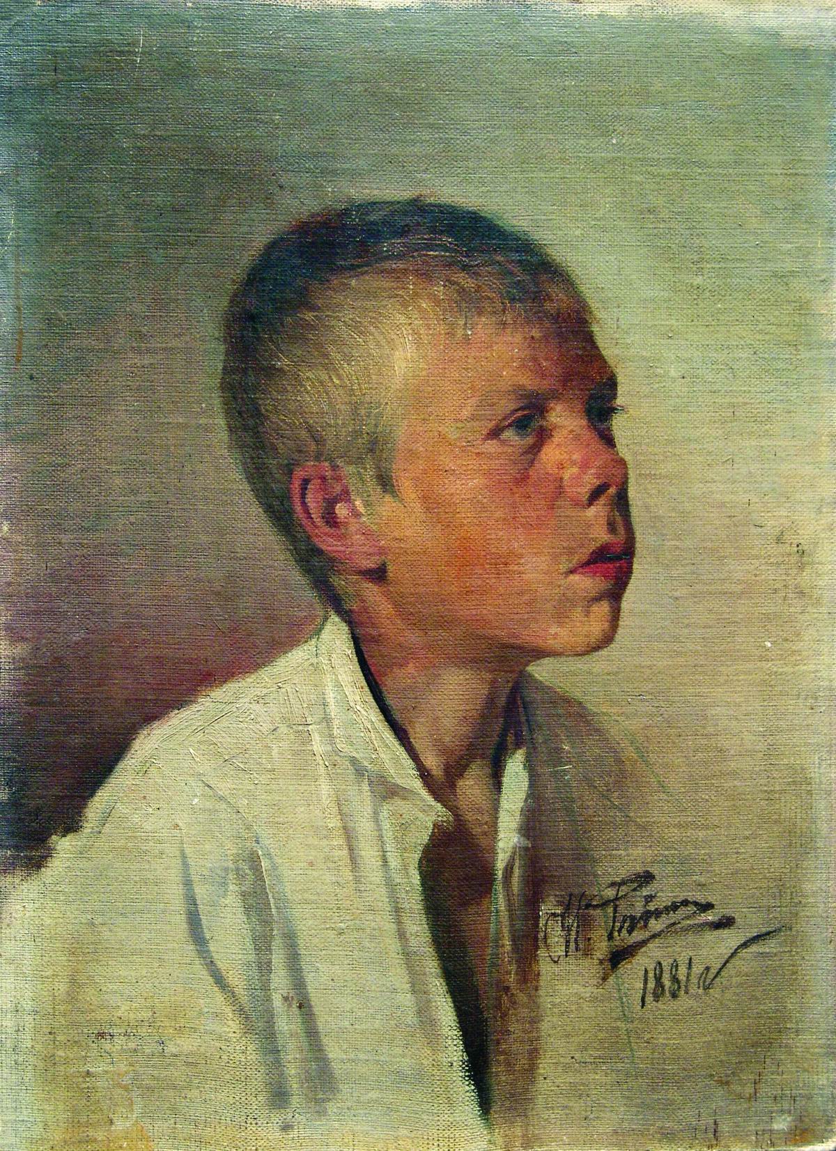 Репин И.. Портрет мальчика. 1881