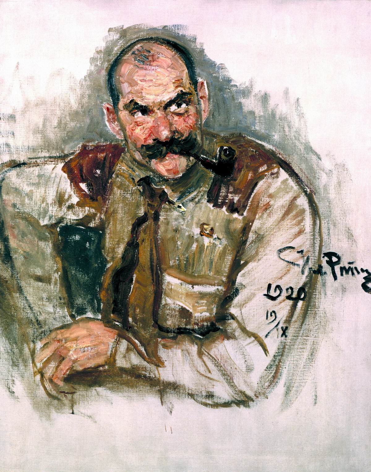 Репин И.. Портрет художника Галлен-Каллела. 1920