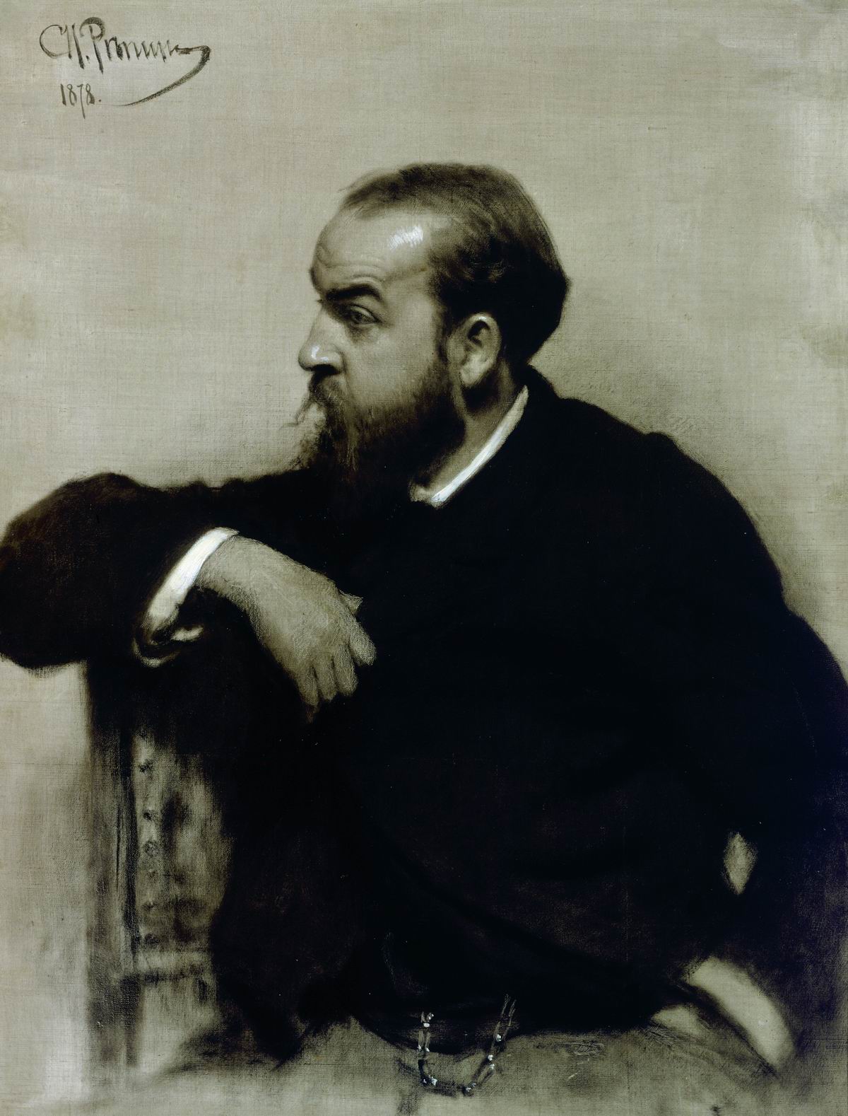 Репин И.. Портрет художника Р.С.Левицкого. 1878