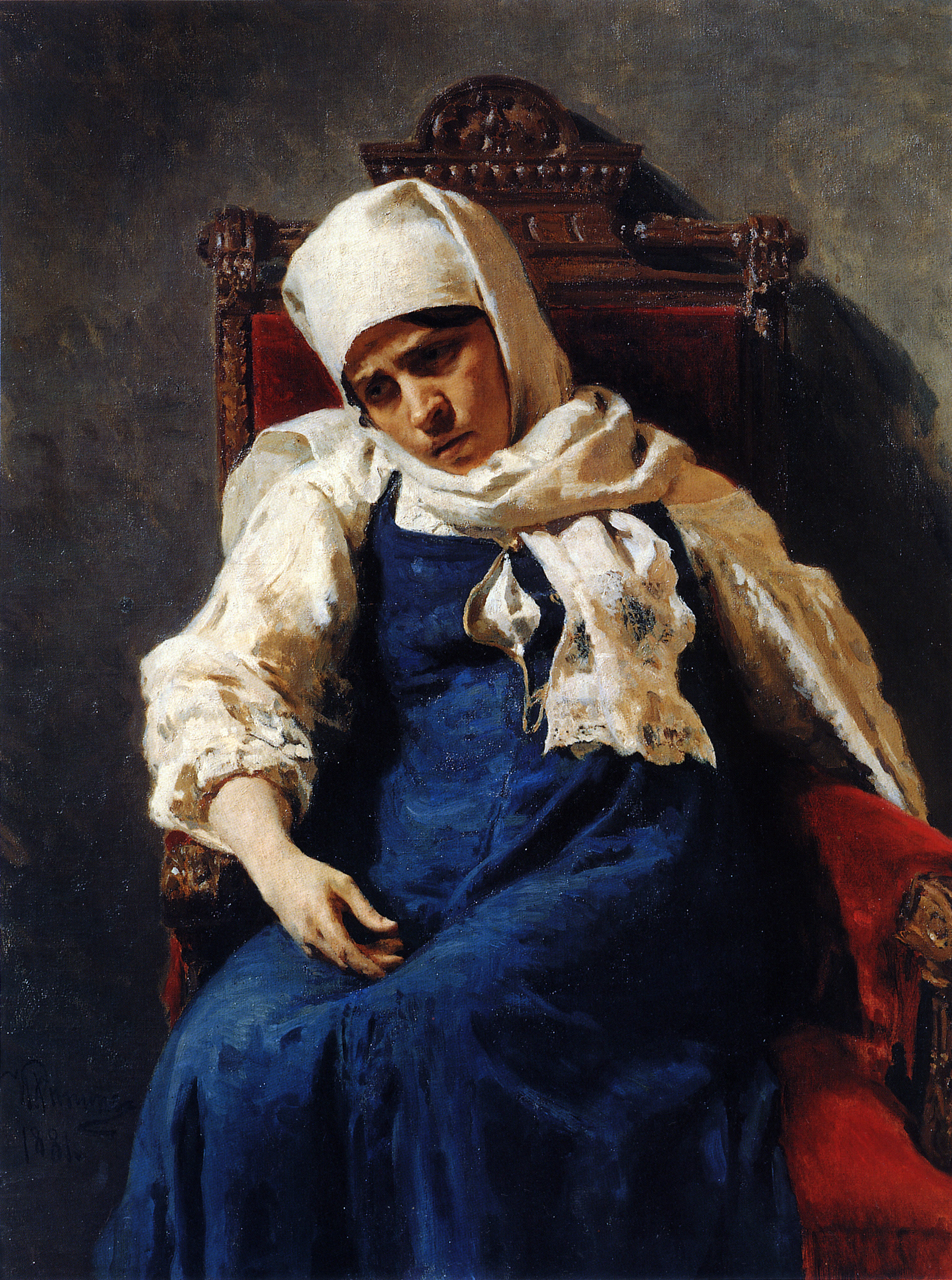 Репин И.. Портрет актрисы Пелагеи Антиповны Стрепетовой в роли Елизаветы. 1881