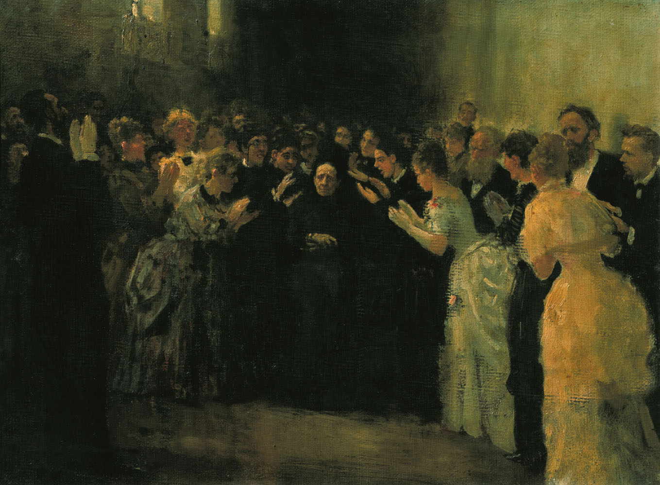 Репин И.. Овация Н.В.Стасовой. 1888