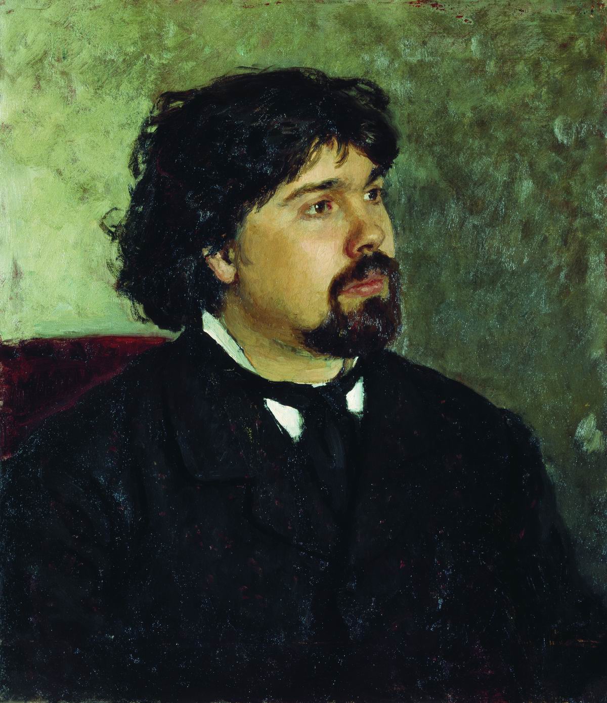 Репин И.. Портрет художника В.И.Сурикова. 1877