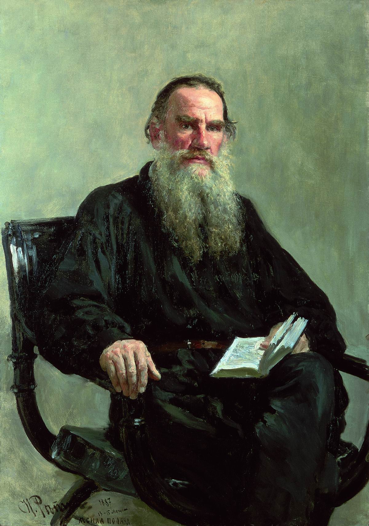 Репин И.. Портрет писателя Л.Н.Толстого. 1887