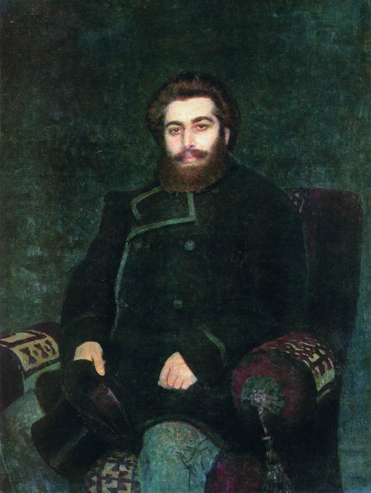 Репин И.. Портрет художника А.И.Куинджи. 1877