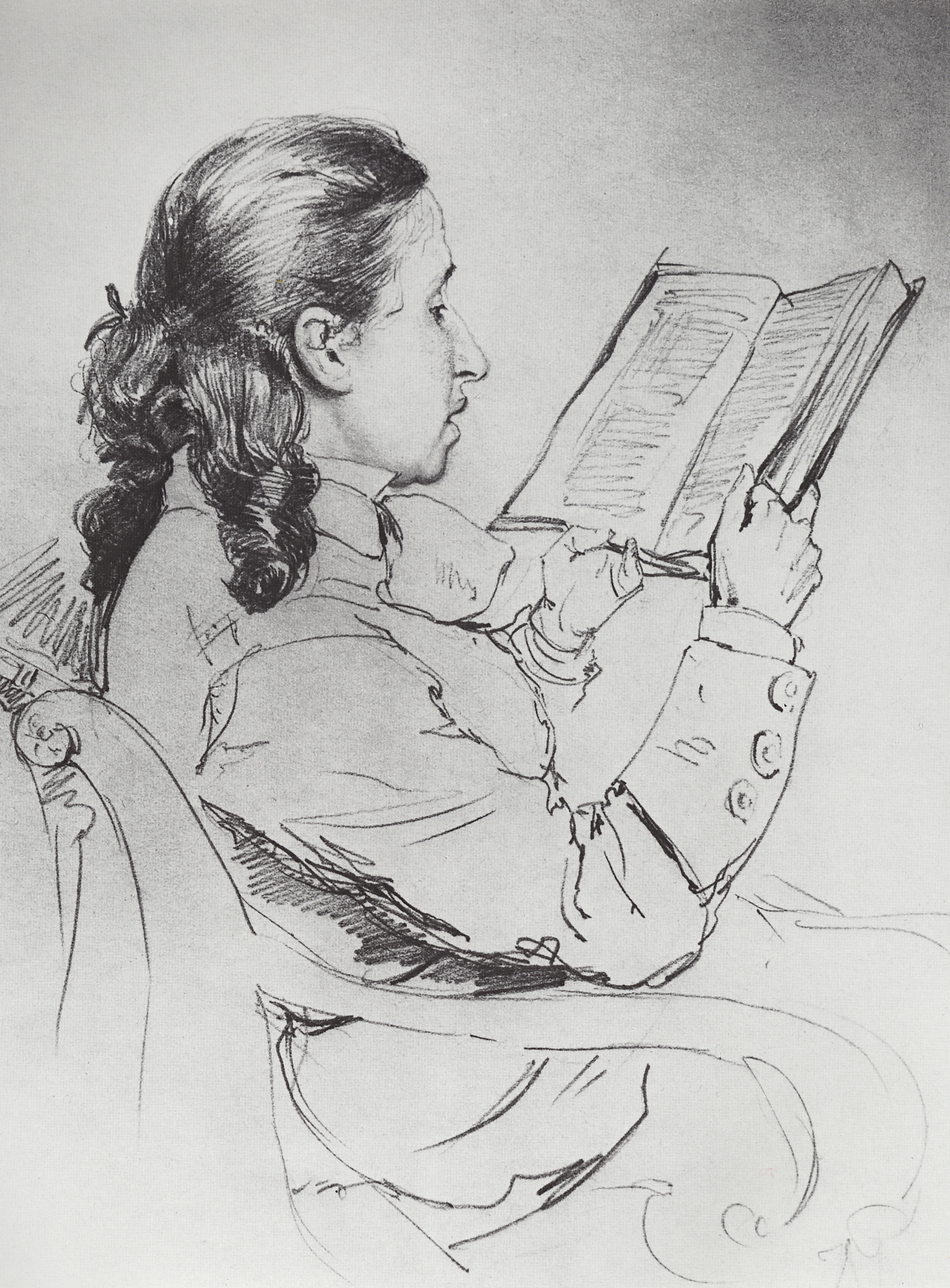 Репин И.. Портрет Е.Г.Мамонтовой за чтением. 1879