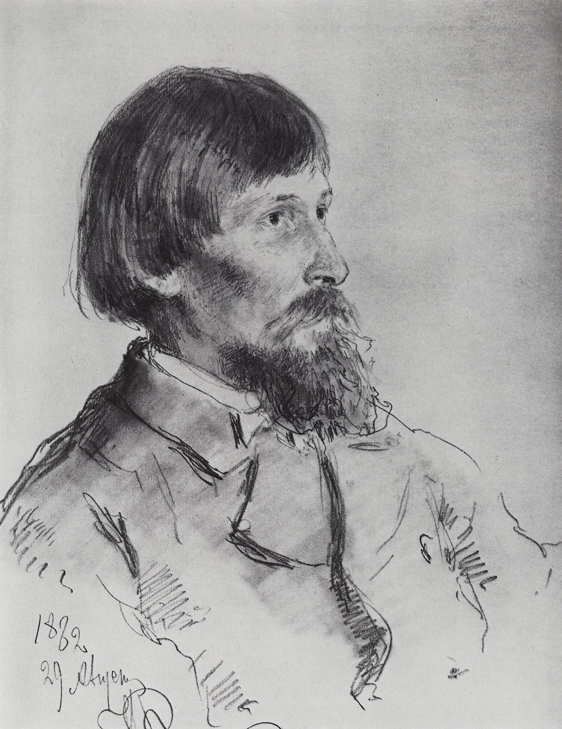 Репин И.. Портрет В.М.Васнецова. 1882