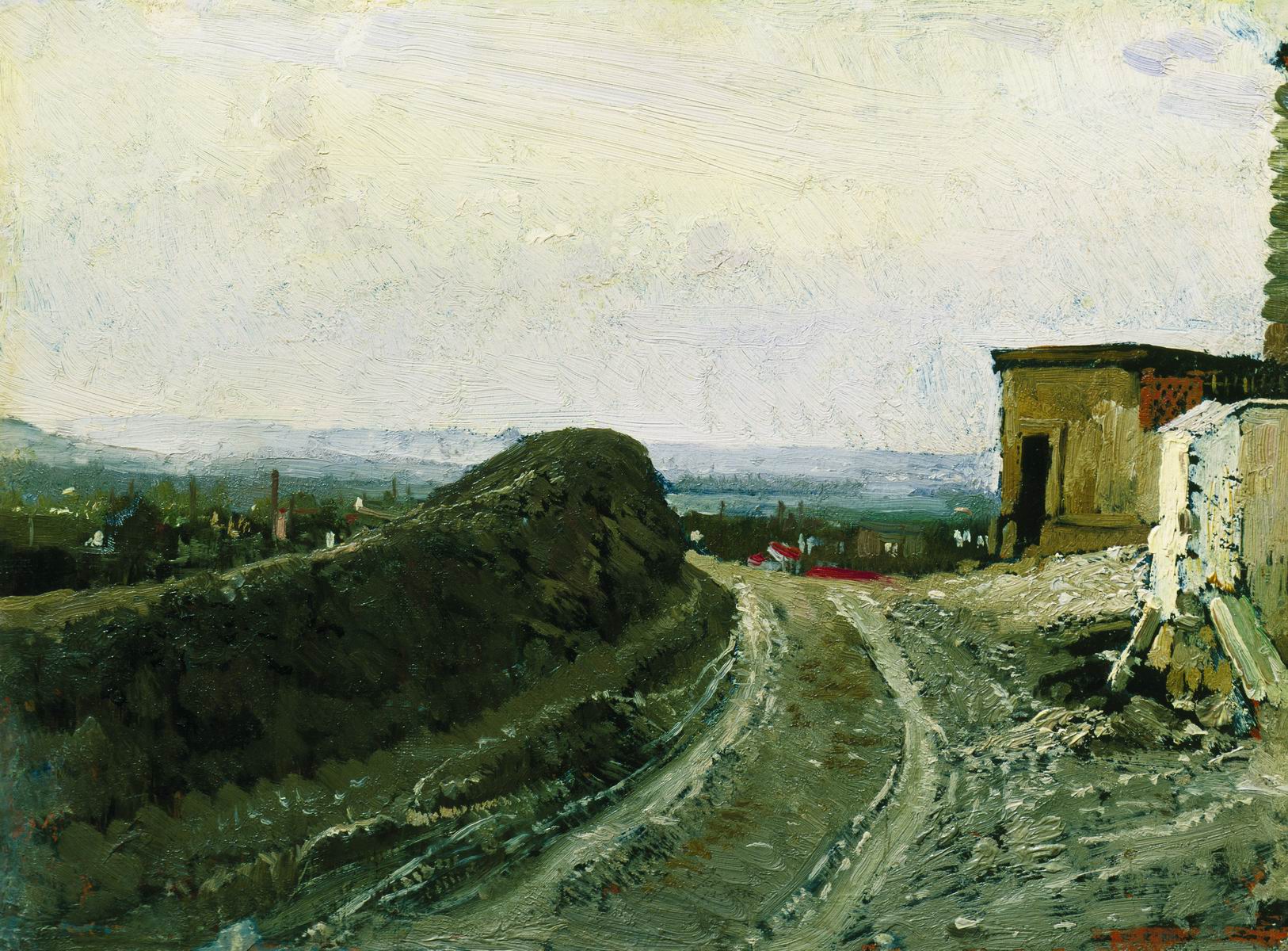 Репин И.. Дорога на Монмартр в Париже. 1875-1876
