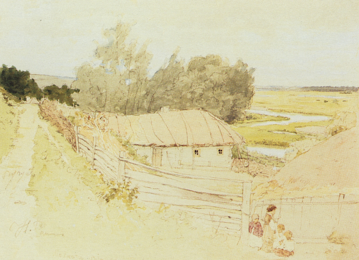 Репин И.. Деревня Мохначи близ Чугуева. 1877