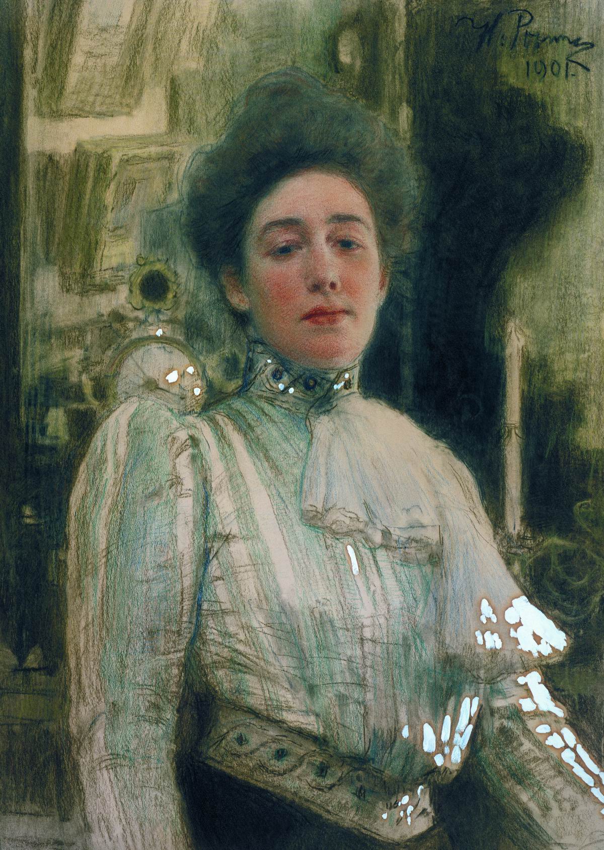 Репин И.. Портрет Александры Павловны Боткиной. 1901