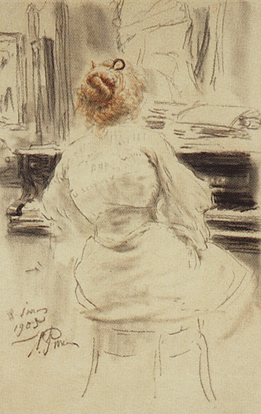 Репин И.. За роялем. 1905