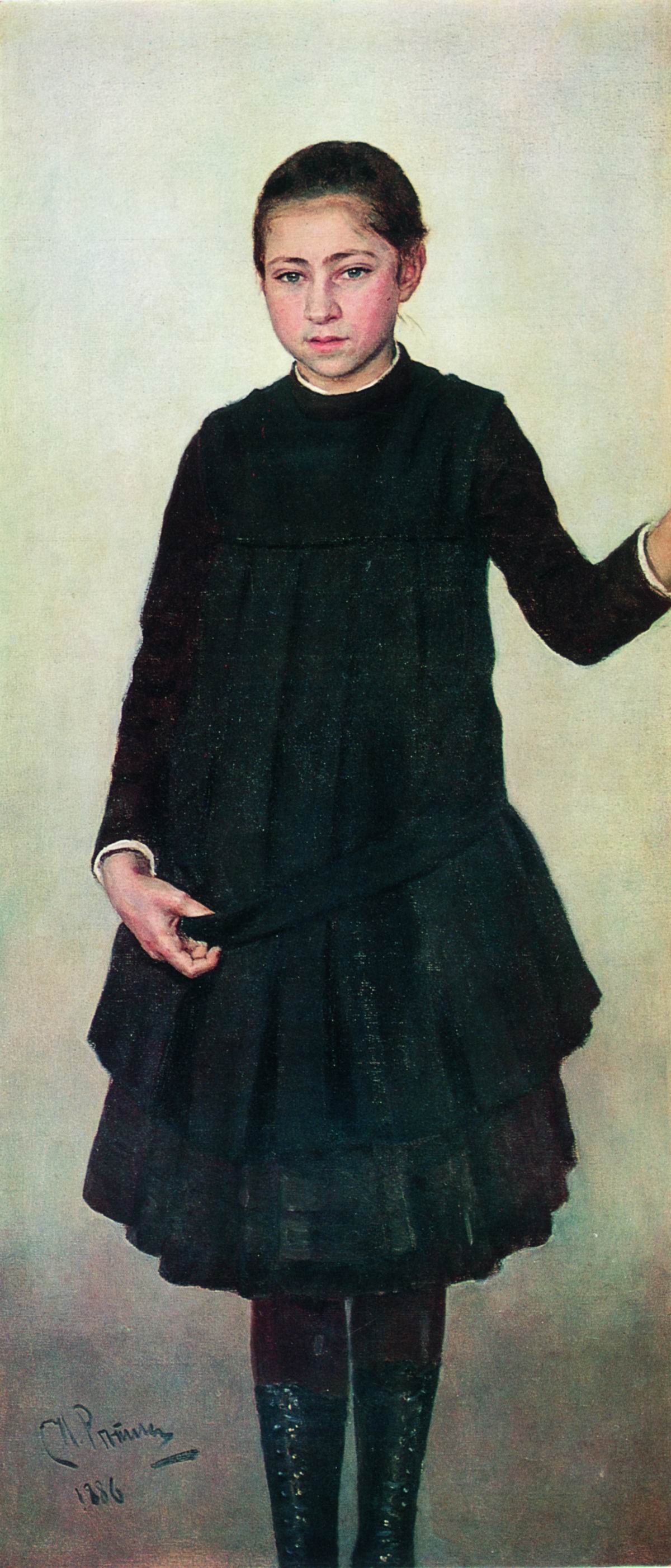 Репин И.. Портрет В.И.Репиной. 1886