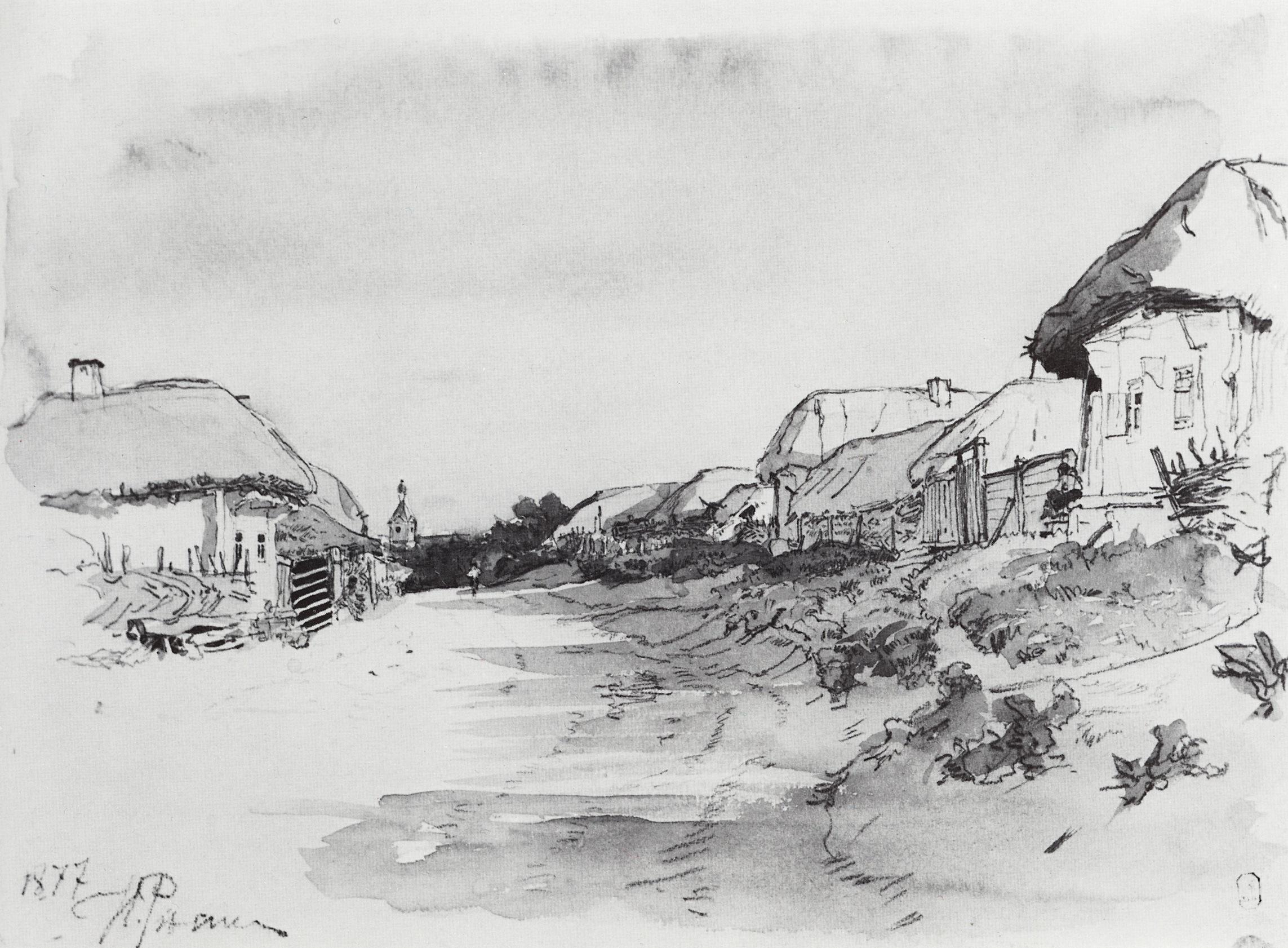 Репин И.. Деревня Мохначи. 1877