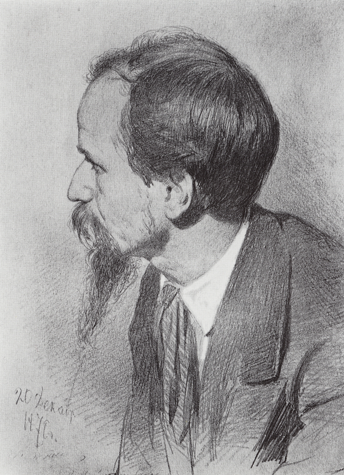 Репин И.. Портрет П.П.Чистякова. 1870