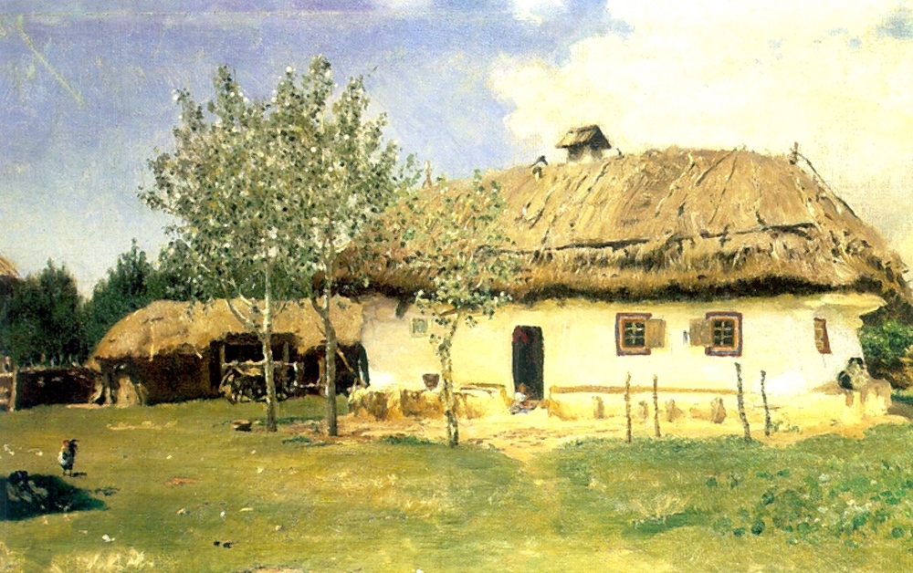 Репин И.. Украинская хата. 1880