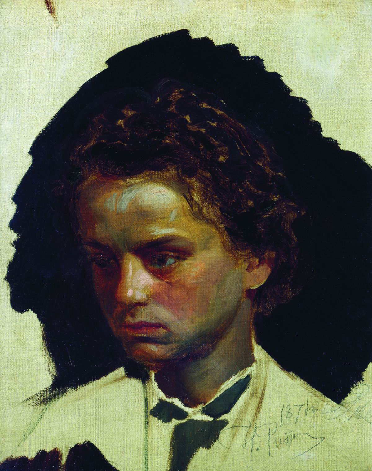 Репин И.. Портрет скульптора И.Я.Гинцбург в молодости. 1871