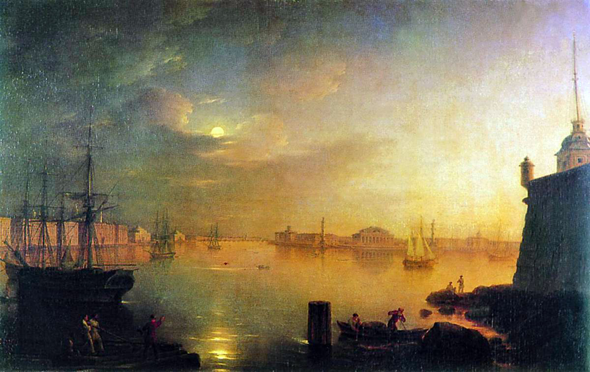 Воробьев М.. Лунная ночь в Петербурге. 1839