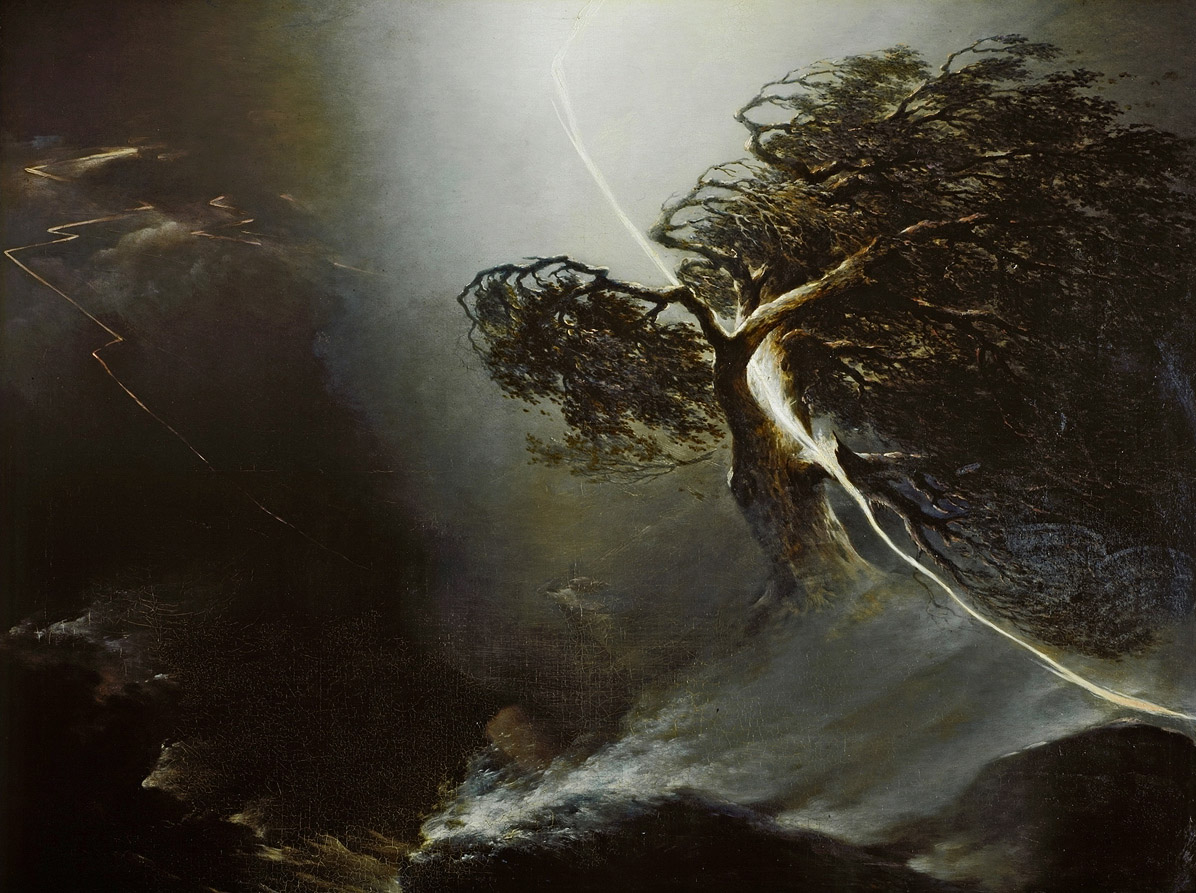 Воробьев М.. Дуб, раздробленный молнией. 1842
