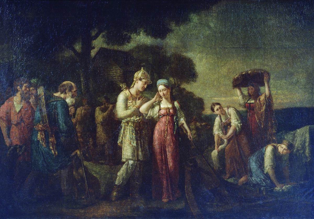 Сазонов. Первая встреча князя Игоря с Ольгой. 1824