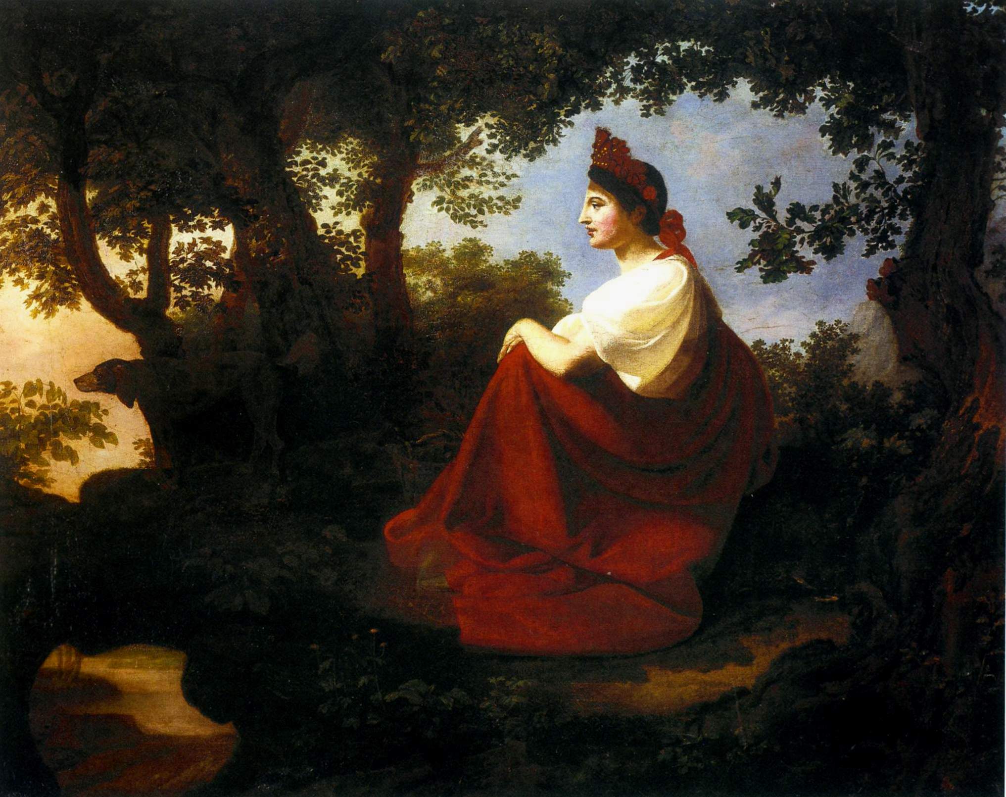 Сазонов. Пейзаж с крестьянкой. 1821