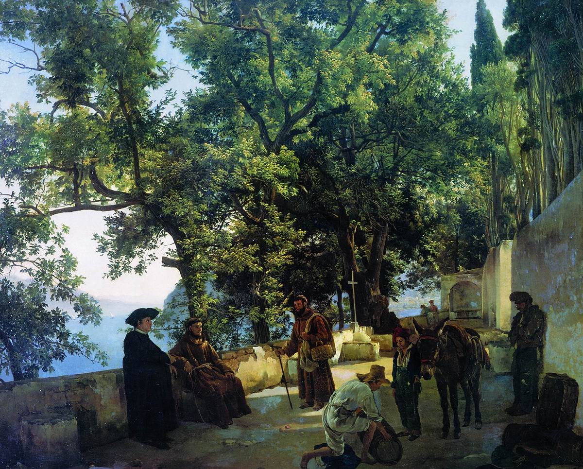Щедрин Сильв.. Терраса на берегу моря. Капуччини близ Сорренто. 1827