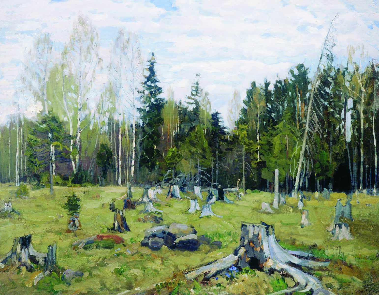 Жуковский С.. Лесная вырубка. (Сумерки). 1909