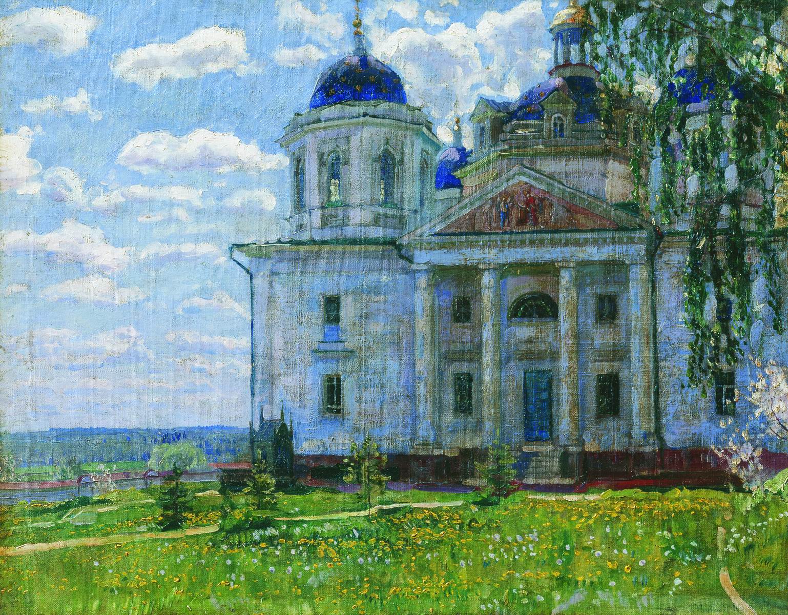 Жуковский С.. Пейзаж с церковью
