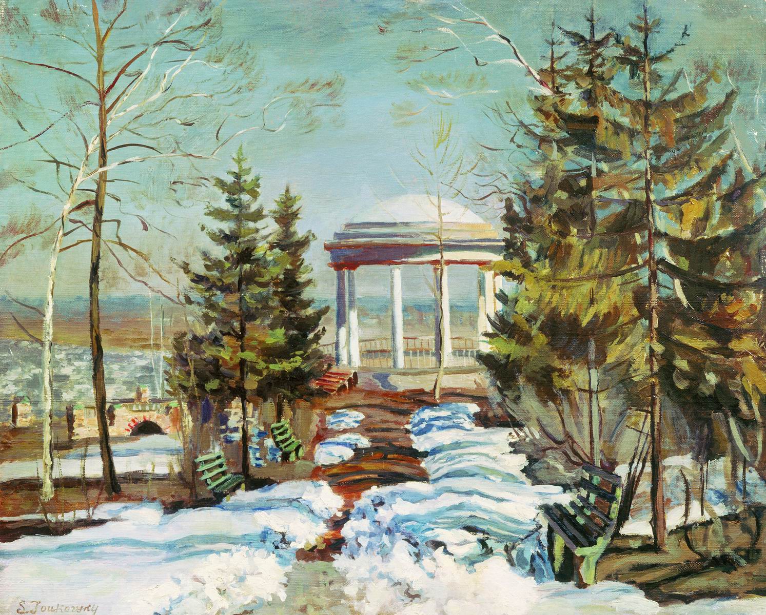 Жуковский С.. Ранняя весна (Беседка в парке). 1910