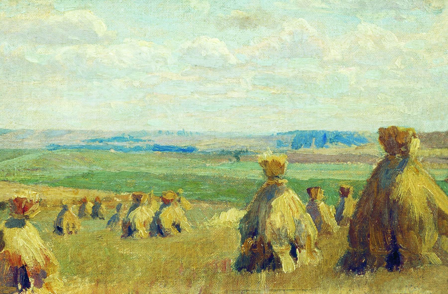 Жуковский С.. Снопы. Сжатое поле. 1897