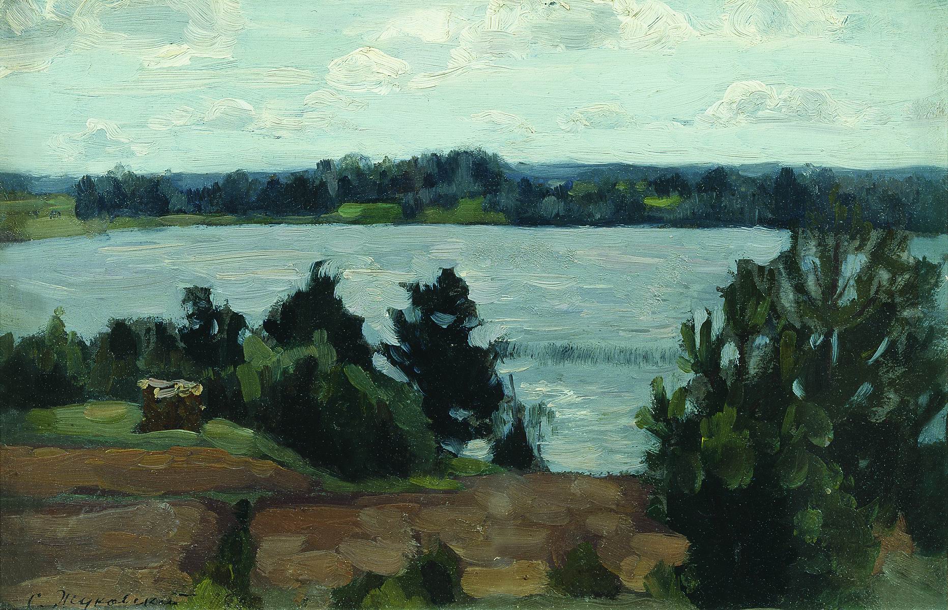 Жуковский С.. У озера. 1908