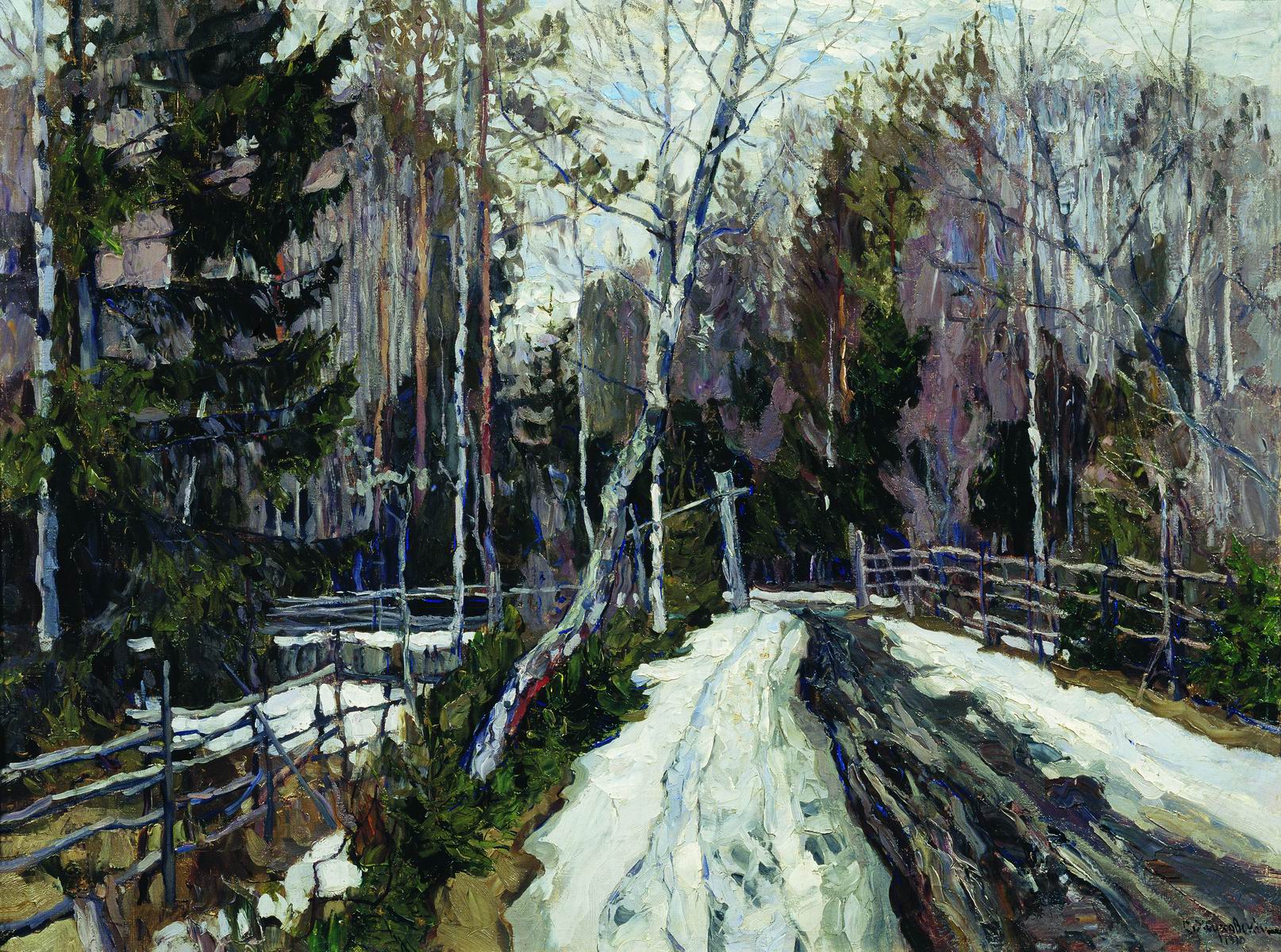Жуковский С.. Ранней весной. Весна в лесу. 1910
