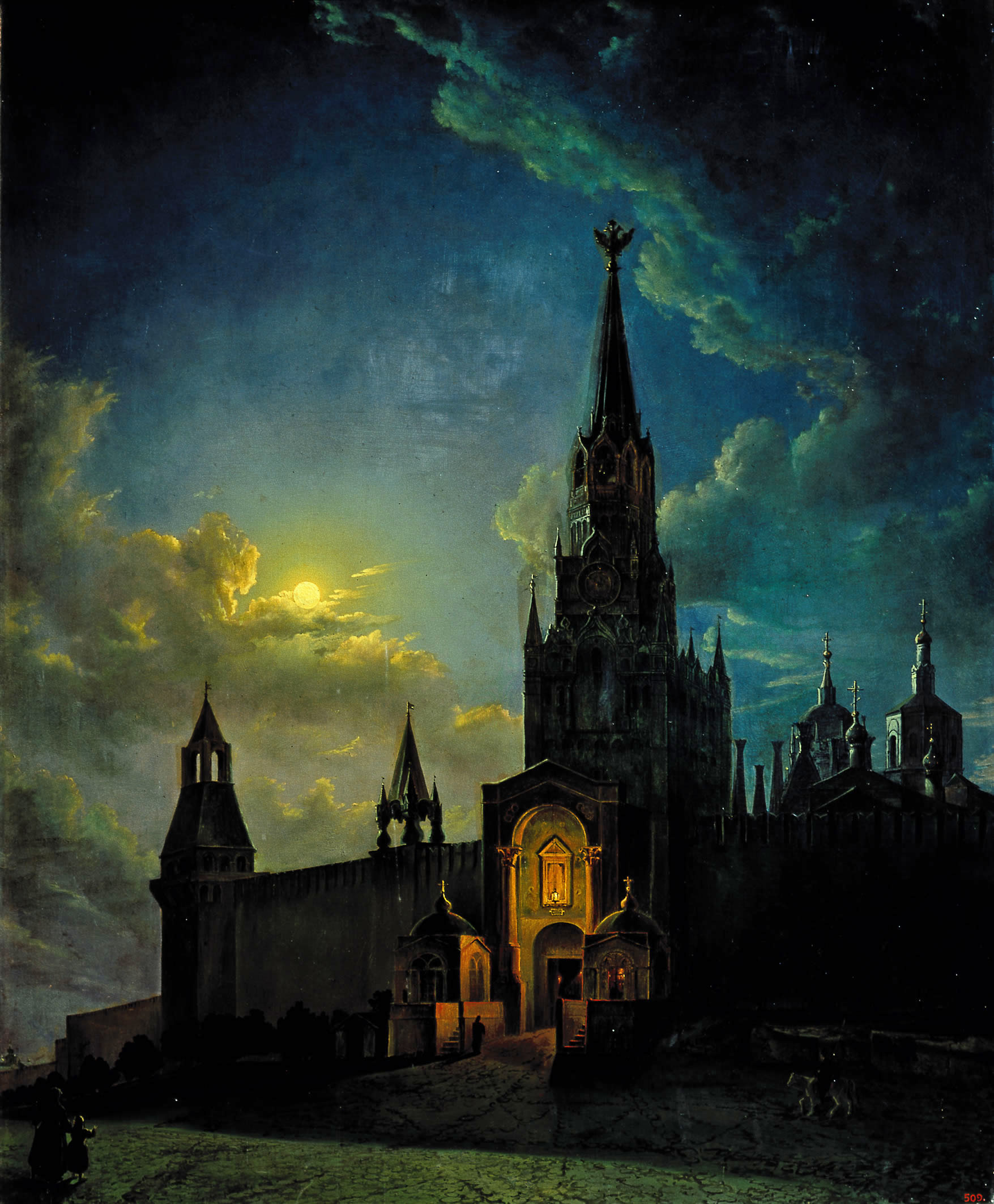 Рабус. Спасские ворота в Москве. 1854