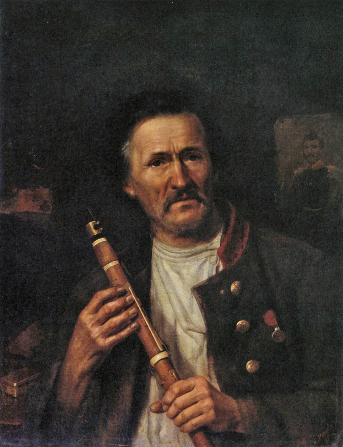 Марков. Отставной солдат с кларнетом. 1856