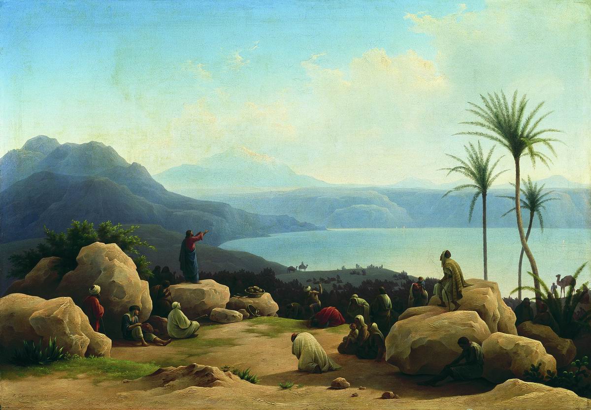 Чернецов Г.. Вид Генисаретского озера. 1844