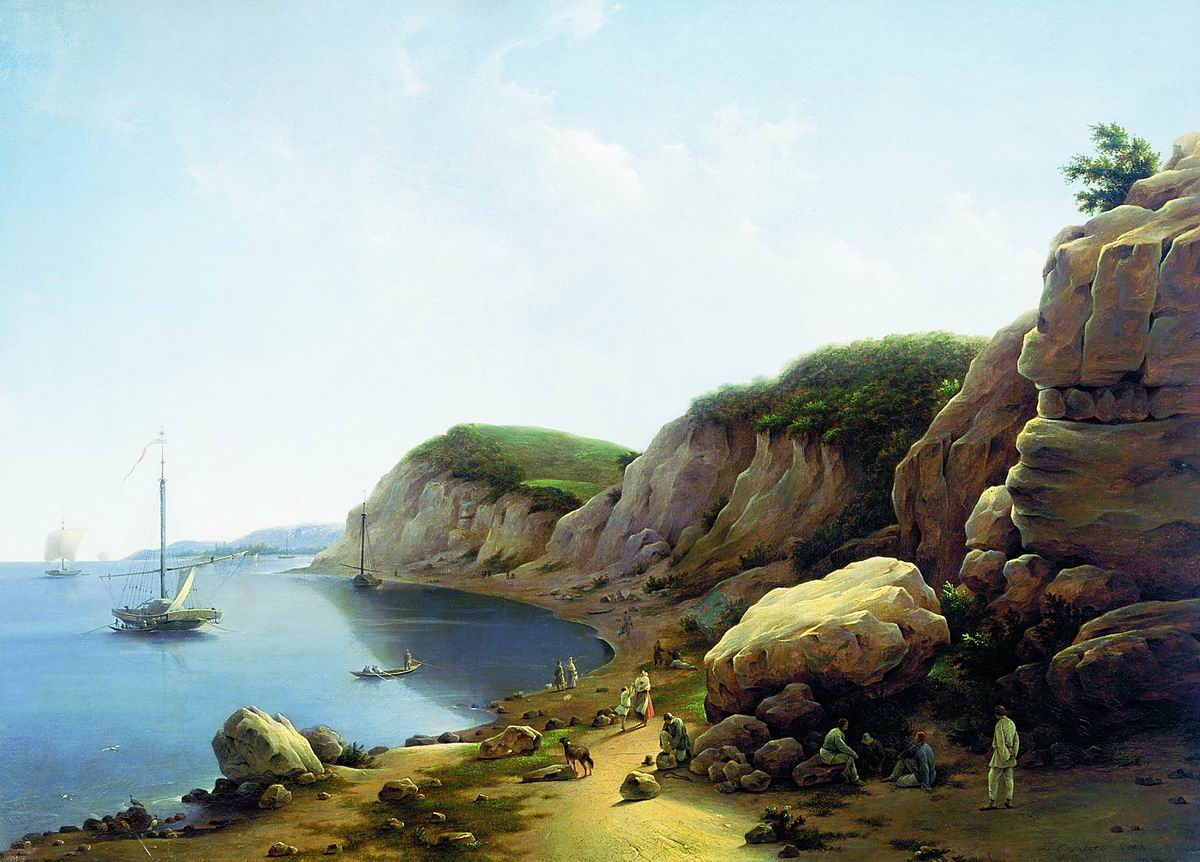 Чернецов Г.. Вид Сюкеевских гор на Волге в Казанской губернии. 1840