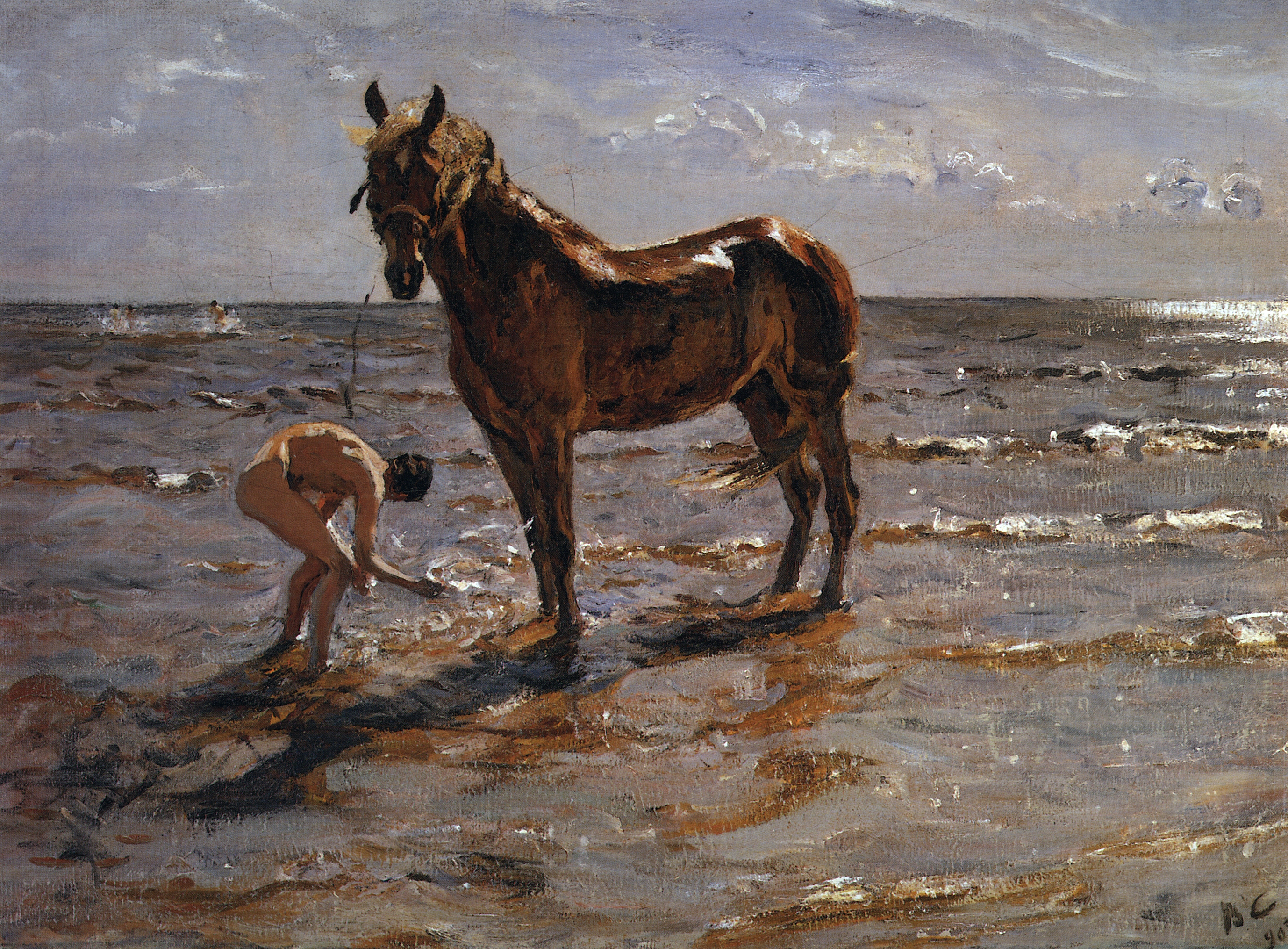 Серов В.. Купание лошади. 1905