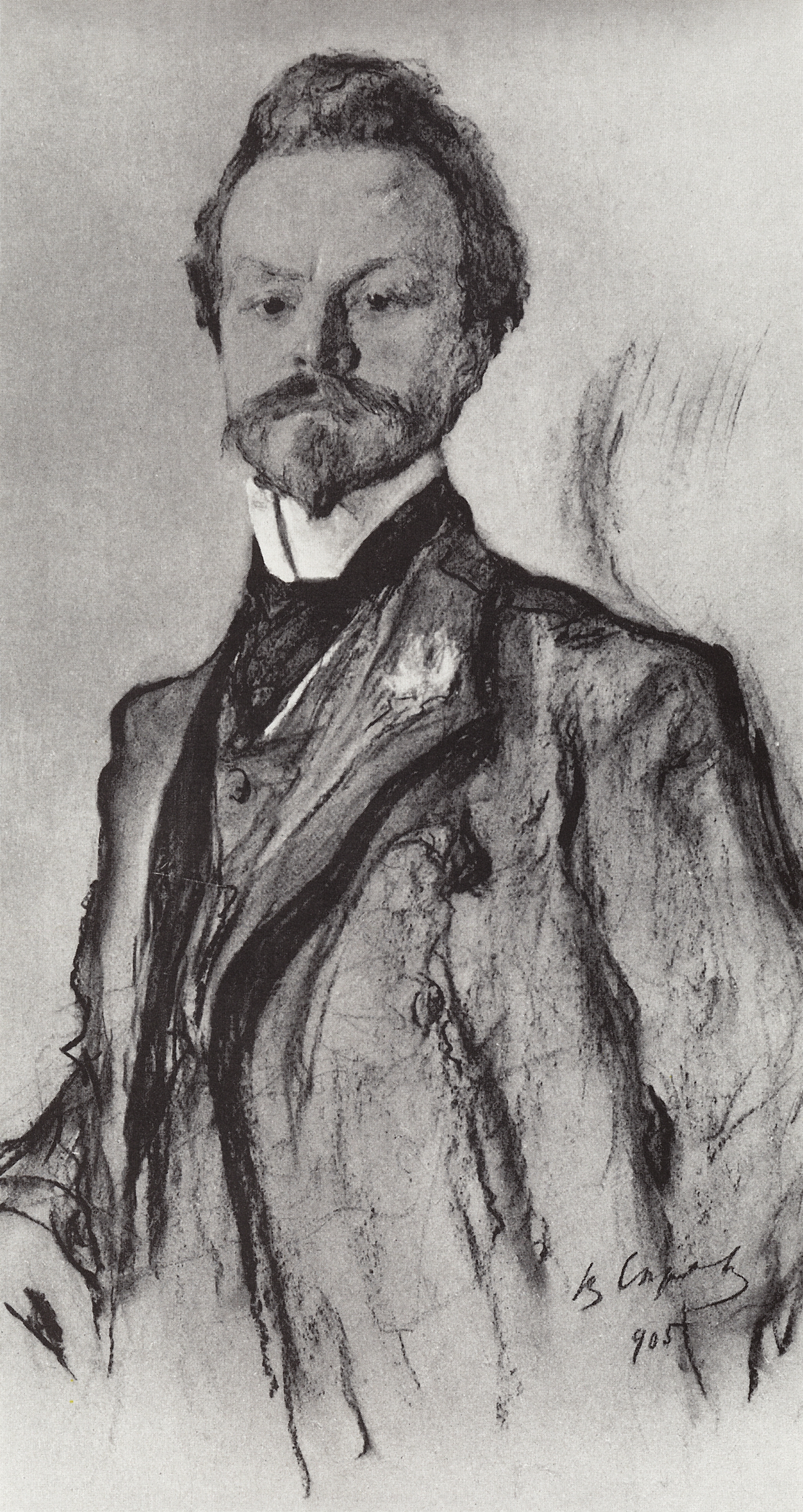 Серов В.. Портрет поэта К.Д.Бальмонта. 1905