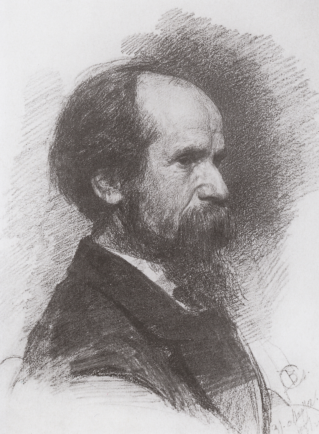 Серов В.. Портрет П.П.Чистякова. 1881