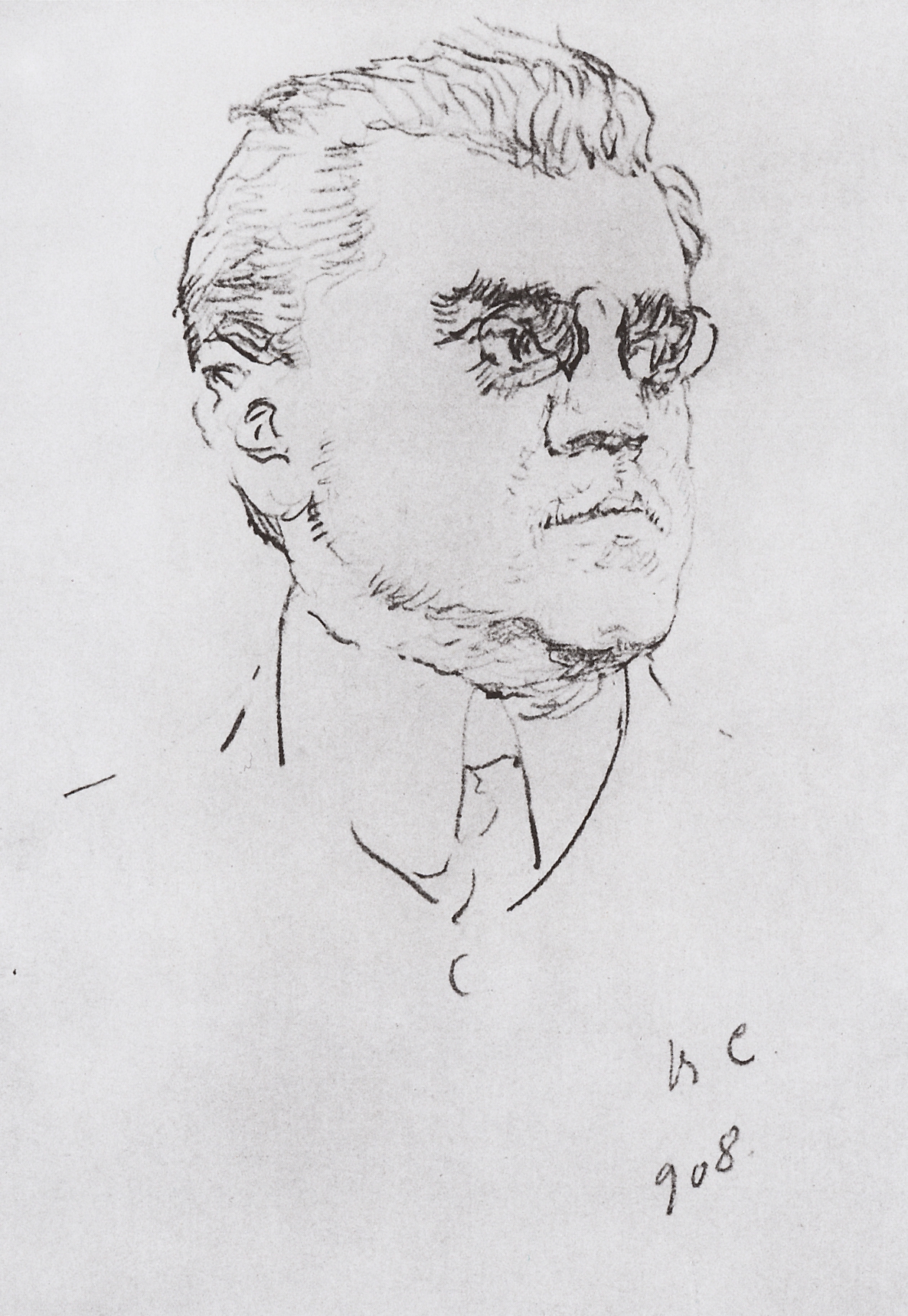 Серов В.. Портрет артиста И.М.Москвитина. 1908