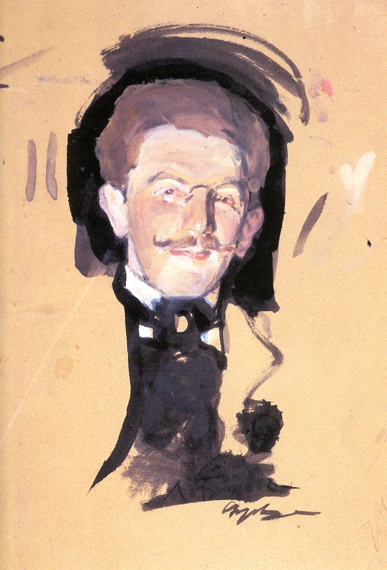 Серов В.. Портрет Льва Бакста. Вторая половина 1900-х