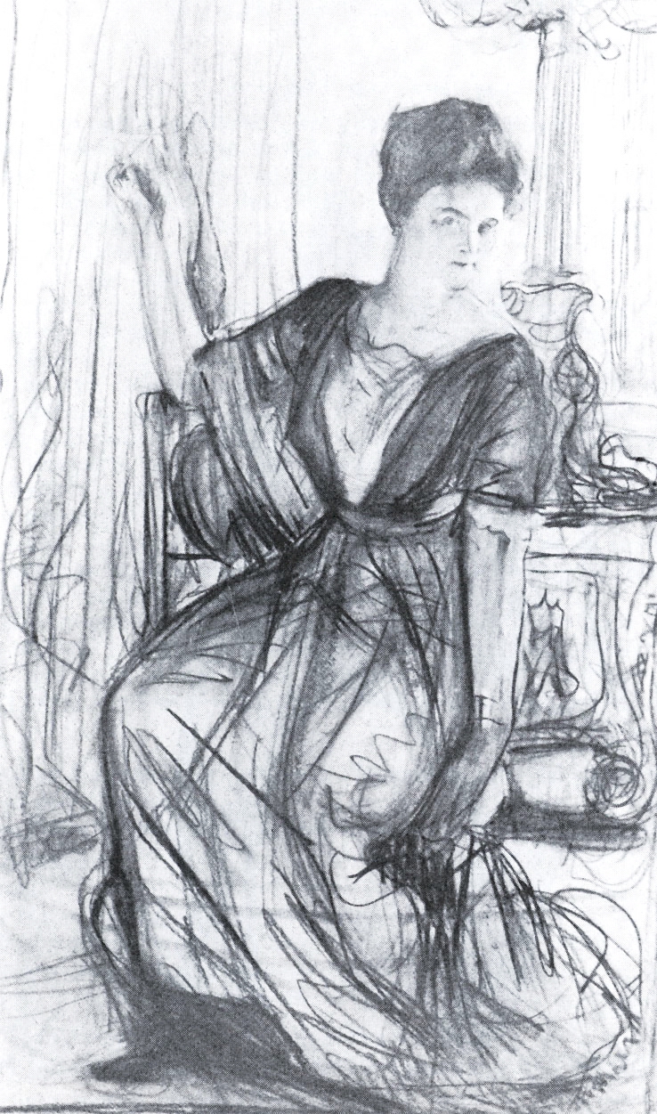 Серов В.. Набросок к портрету П.И.Щербатовой. 1911