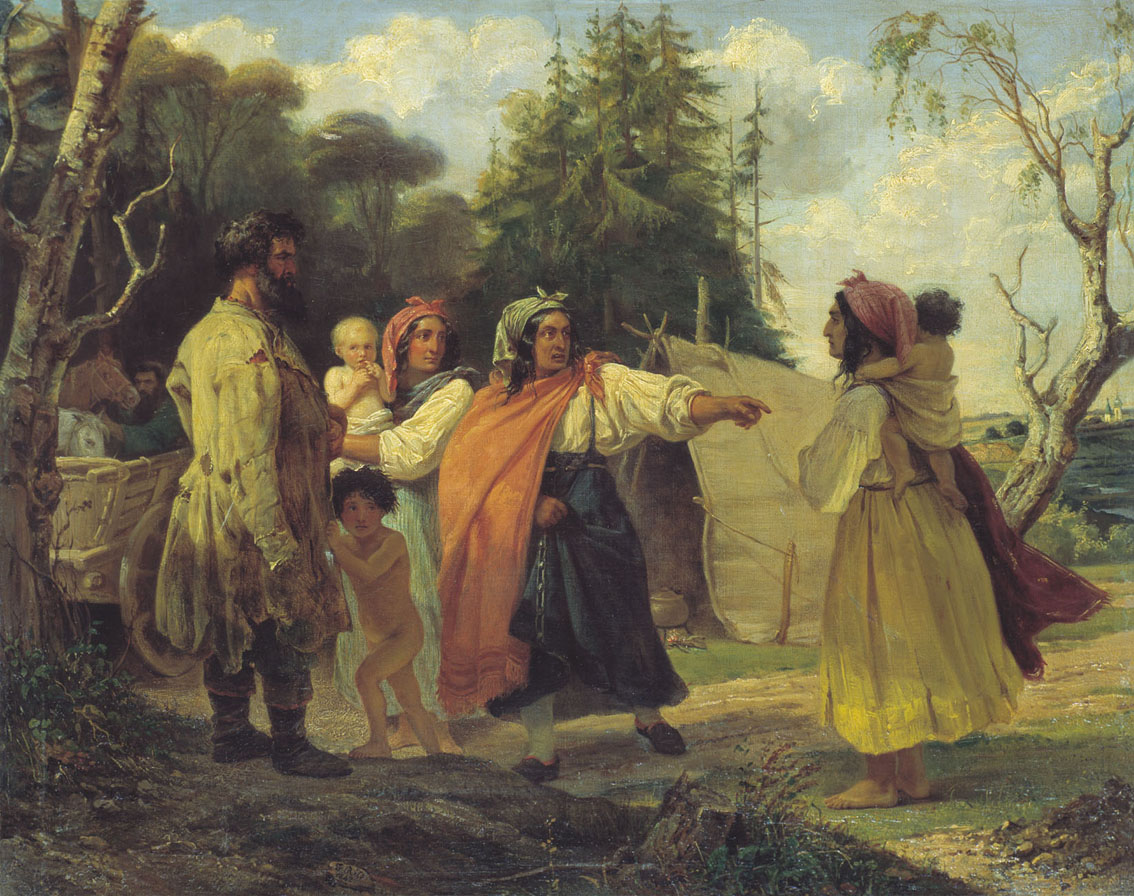 Рисс. Цыганский табор в лесу. 1842