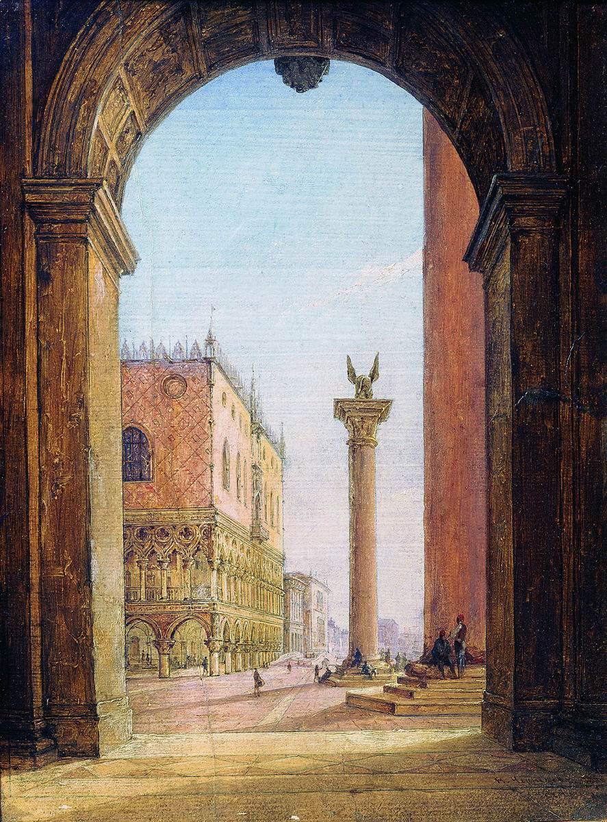 Чернецов Н.. Площадь Св.Марка в Венеции. 1846