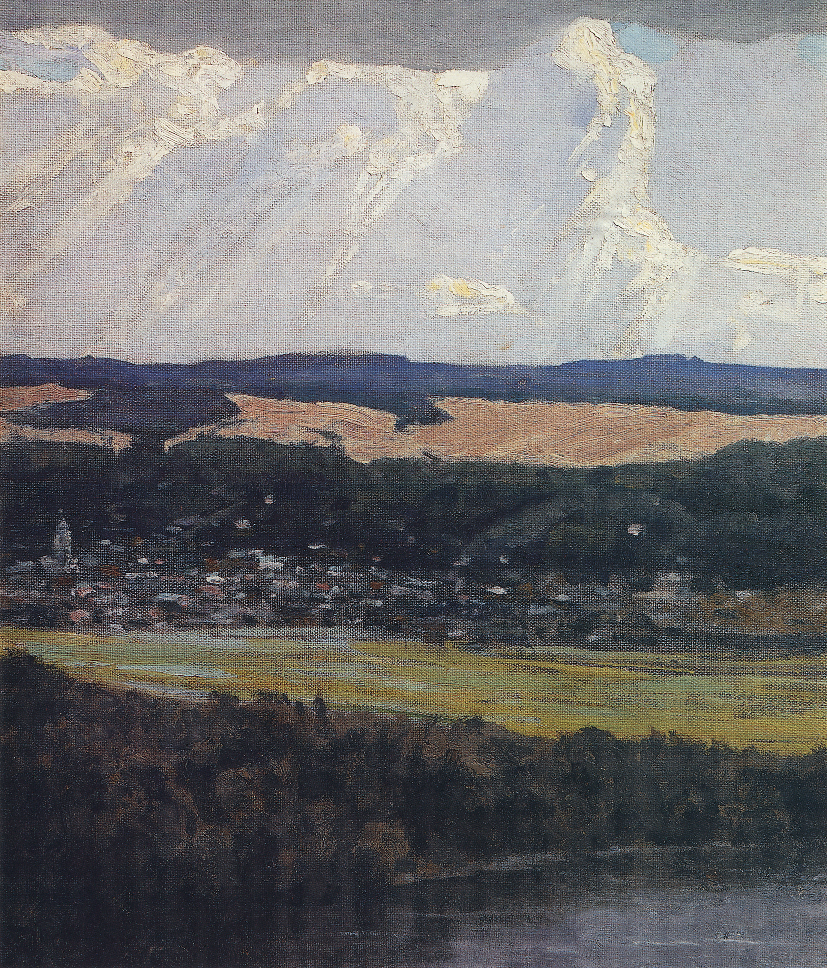 Поленов. Вид Тарусы с высокого берега Оки. 1916
