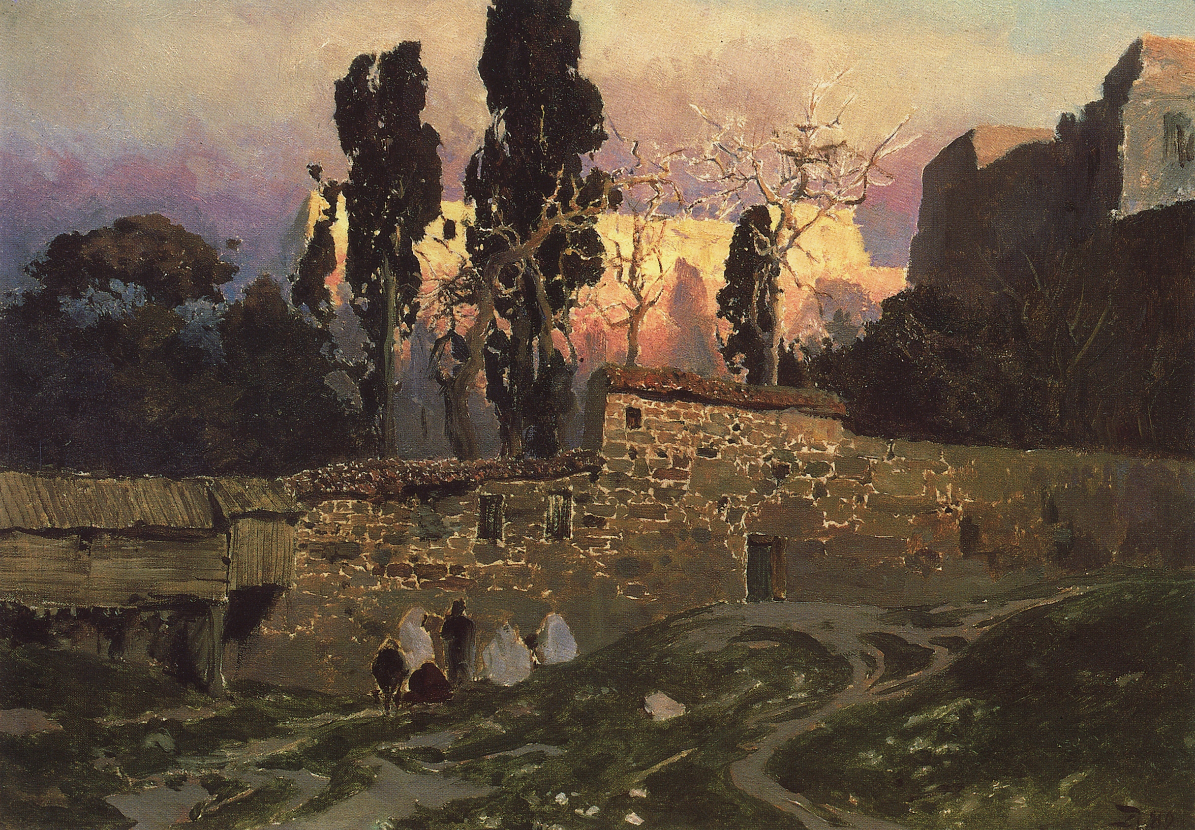 Поленов. Константинополь (Стамбул). Эски-Сарайский сад. 1882