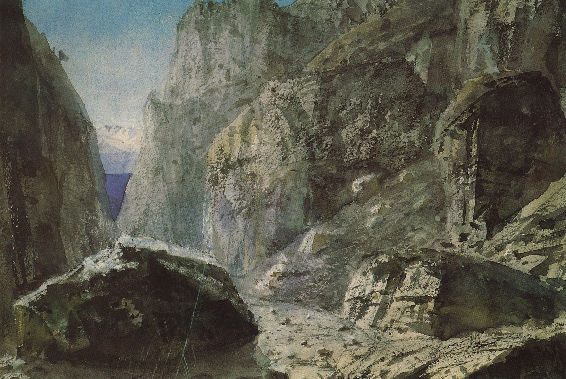 Поленов. Ущелье среди скалистых гор. 1897