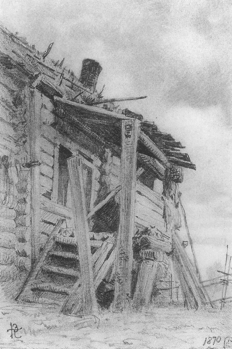 Поленов. Крыльцо хаты. 1870