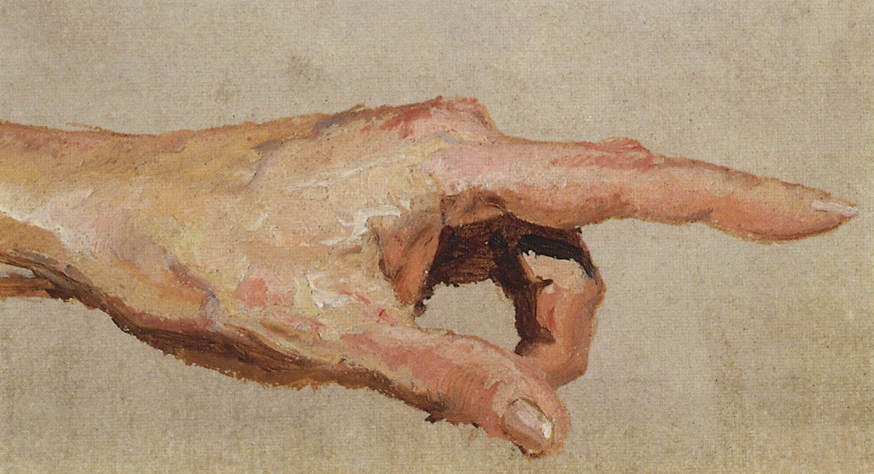 Поленов. Кисть левой руки с вытянутым указательным пальцем. 1880-е